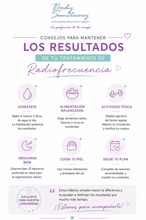 Consejos para acompañar un tratamiento de radiofrecuencia