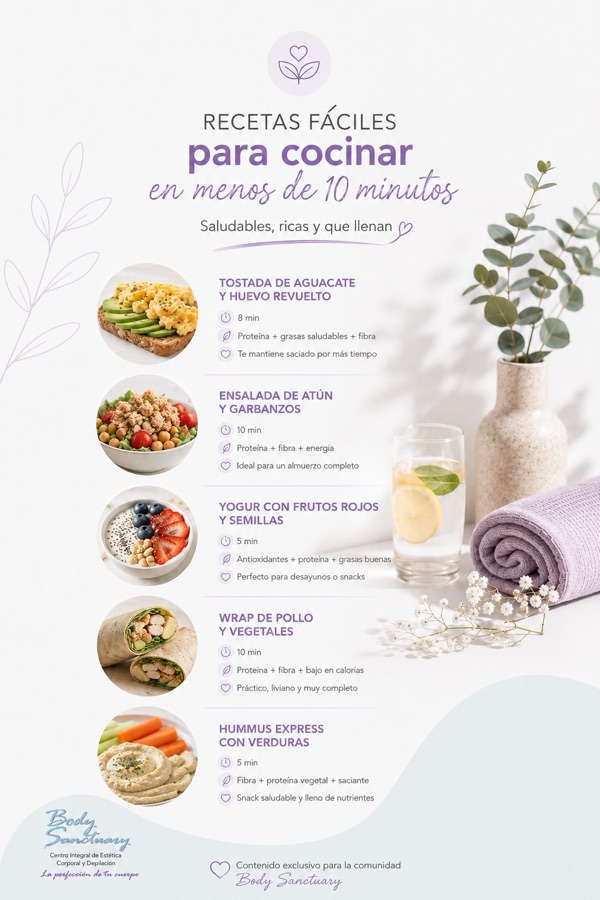 Recetas saludables que se preparan en menos de diez minutos