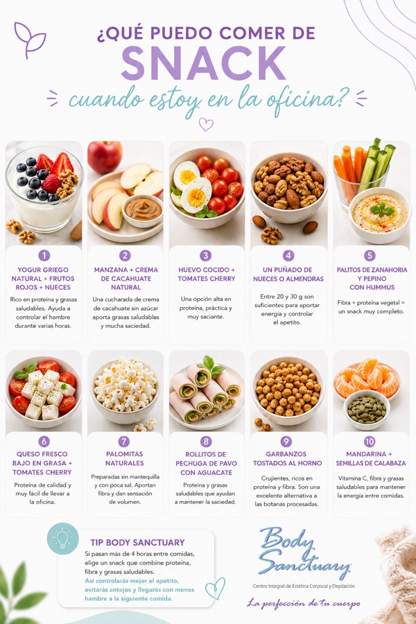 Ideas de snacks prácticos para la oficina